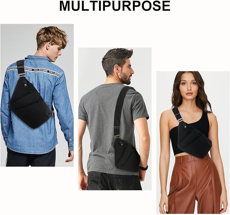 OSOCE Crossbody Sling Bag, Water-Resistant Anti Theft Chest Pack, Minimalist Commuter Daypack for Travel Hiking Work