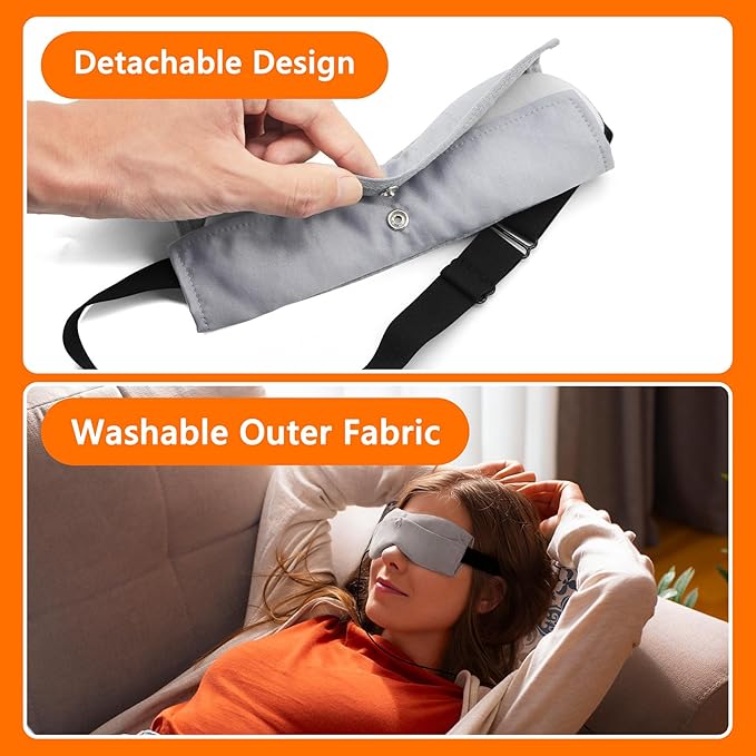 Heated Eye Mask – Warm Compress for Dry Eyes, USB Electric Heating Pad for Stye & Chalazion Eye Treatment, Eye Sleep Mask for Dark Circles and Puffiness Relief, FSA Eligible (Gray)