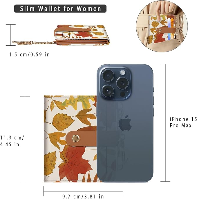 Airkit Small Wallets Woman RFID Blocking Leather Credit Card Holder - with ID Window - Card Wallets for Women - with Zipper Coin Purse - Keychain Wallet