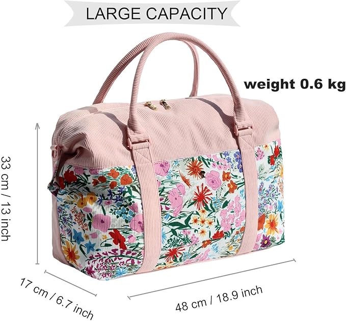 ESVAN Travel Tote Duffel Gym Bag,Weekender Overnight Carry-on Tote Crossbody Bag with Wet Pocket and Trolley Sleeve Upgraded