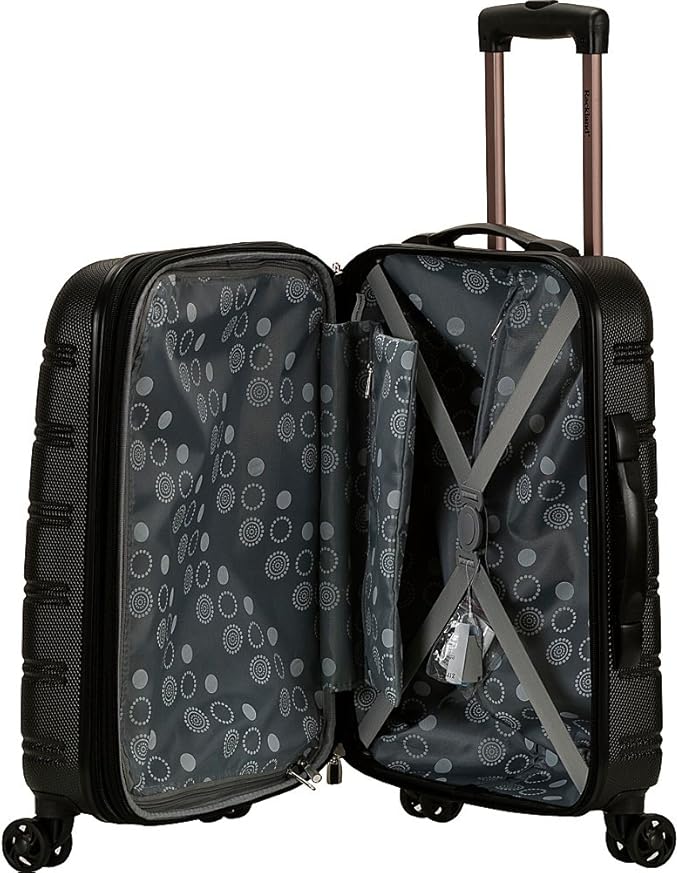 Rockland Melbourne Hardside Expandable Spinner Wheel Luggage, Two Tone White, Carry-On 20-Inch