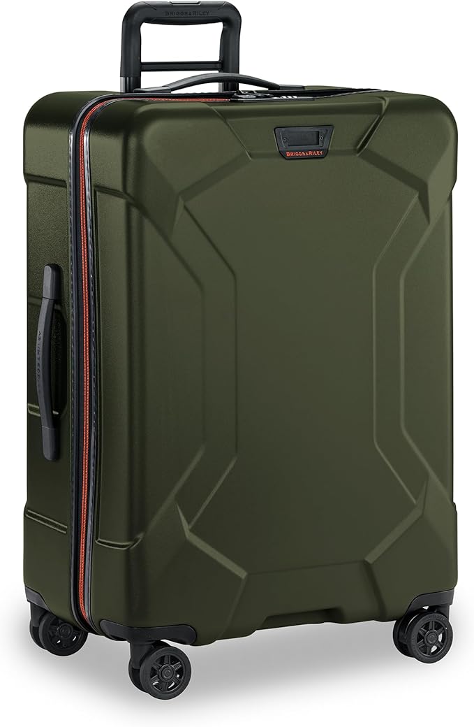 Briggs & Riley 27" Medium Spinner - Checked Luggage for Travel, Suitcases with Wheels, Hardside Rolling Bag for Men & Women, Self-Repairing Zipper - Torq Collection, Hunter Green