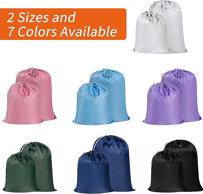 Polecasa Extra Heavy Duty Large Laundry Bag with Sturdy Handles and Drawstring Closure, 2 Pack 28 x 36 inches Durable Storage Bags for Basket, Hamper, College, Dorm, Travel, Navy