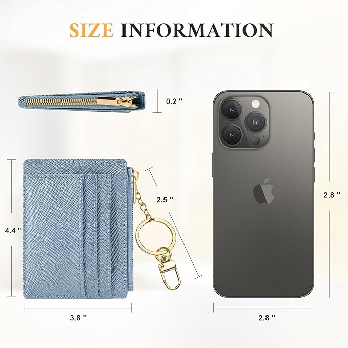 Sodsay Card Case Slim Front Pocket Wallet for Women Credit Card Holder with Keychain | Slim, Front Pocket, Credit Card Holder, with Keychain