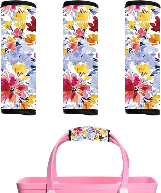 Luggage Handle Wrap 3Pcs Suitcase Identifier - Bogg Bag Strap Wrap Cover, Easy Identification Bright Neoprene Marker Sleeve Grips Comfort Travel Accessories for Airport (Y11)