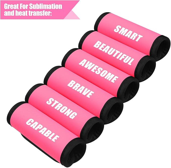 6 Pack Luggage Handle Wrap, Luggage Handle Wraps for Suitcase, Pink Luggage Tags, Suitcase Tags identifiers for Travel Accessories