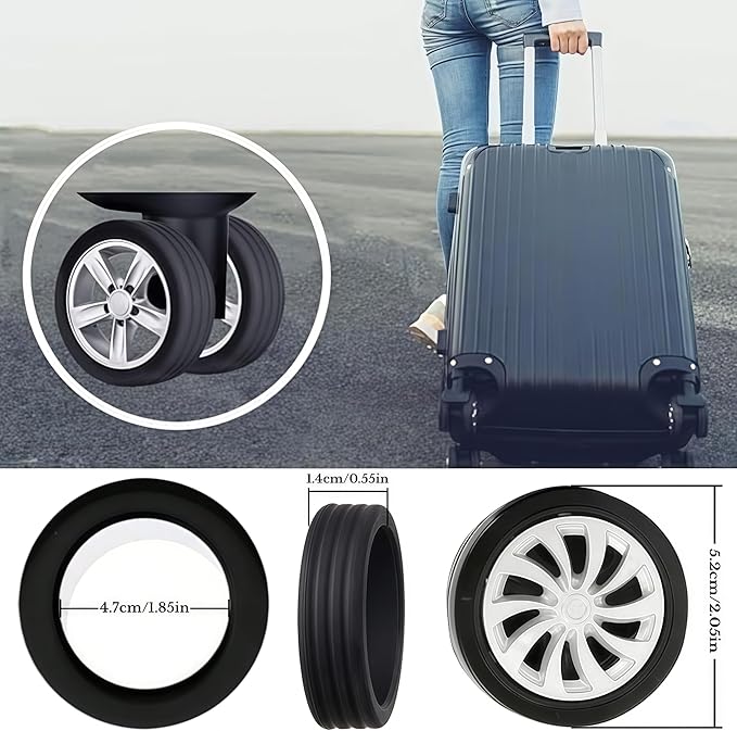 Luggage Wheel Protector Covers Sets, 16 Pack Silicone Suitcase Wheels Protector Fits Most Travel Luggages Wheels Sizes, Anti-Scratch, Noise Reduction, Easy Install (8pcs Black + 8pcs Pink)