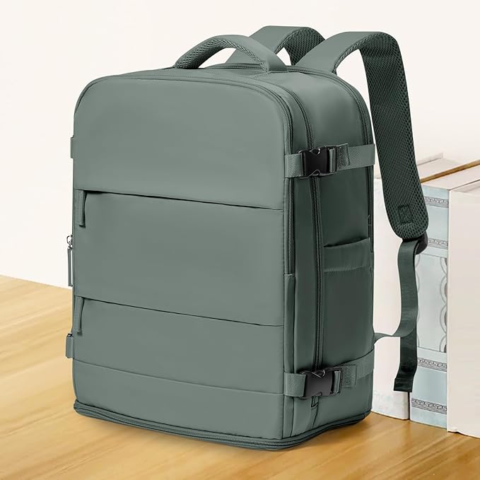 coowoz Travel Backpack Carry On for Women Man Gym Backpack with Laptop Compartment Mochila de Viaje Teacher Personal Item Backpacks Rucksack Airplane Accessories Must Haves Olive Green Small