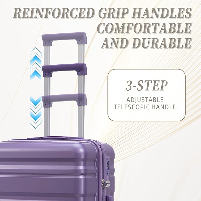 3-Piece ABS Hardshell Luggage Set Lightweight, Tough & Scratch-Resistant