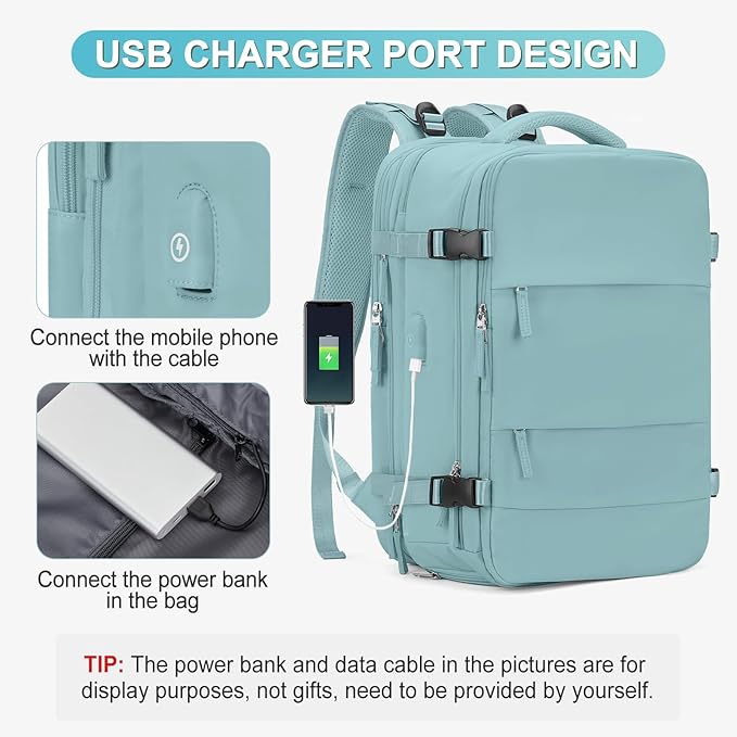 coofay Expandable Backpack For Traveling On Airplane Travel Backpack For Women Men Airline Approved Carry On Bags For Airplanes Gym Bag With Shoe Compartment Waterproof Hiking Backpack Essentials