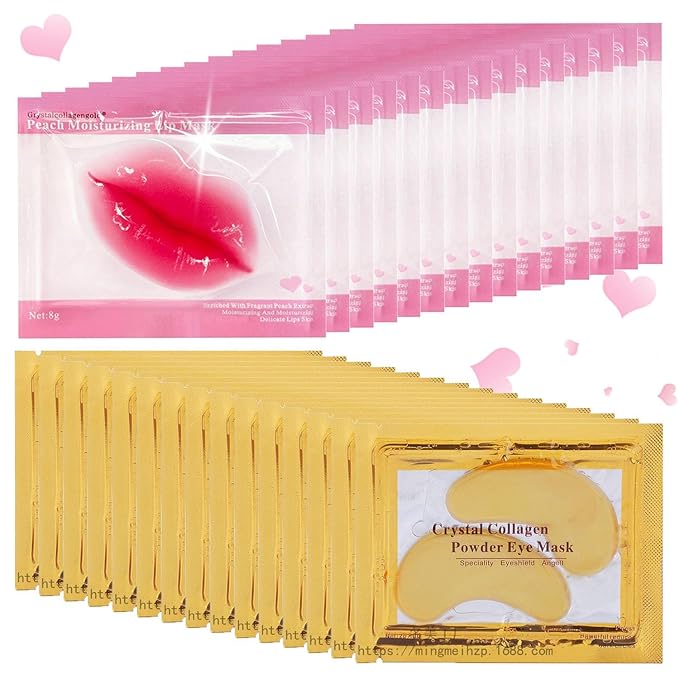 30 Pairs Lip Mask & Eye Mask, 24K Gold Under Eye Patches for Puffy Eyes, Lip Mask Skincare, Small Gifts, Mothers Day Gifts,Teacher Appreciation Gifts, Bulk Gifts for Women, Bachelorette Party Favors