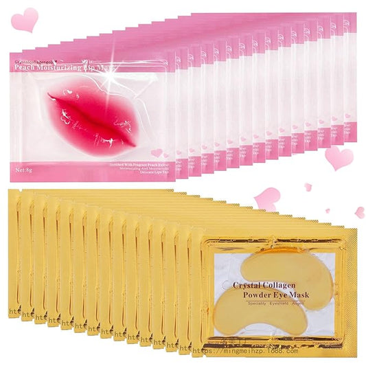 30 Pairs Lip Mask & Eye Mask, 24K Gold Under Eye Patches for Puffy Eyes, Lip Mask Skincare, Small Gifts, Mothers Day Gifts,Teacher Appreciation Gifts, Bulk Gifts for Women, Bachelorette Party Favors