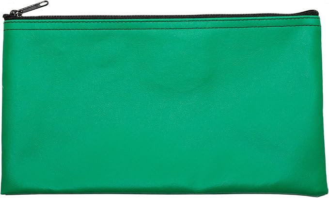 Multi-Purpose Zipper Bag, Reusable, Travel Pouch, Lightweight, Makeup Organizer, 11 x 6 Inch (Kelly Green)