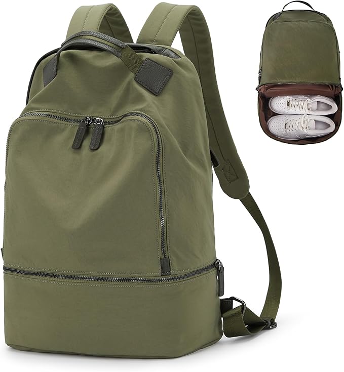 Gym Backpack for Women Waterproof Small Gym Bag With Shoe Compartment Sports Essentials Cheer Backpack with Wet Dry Pocket,Green