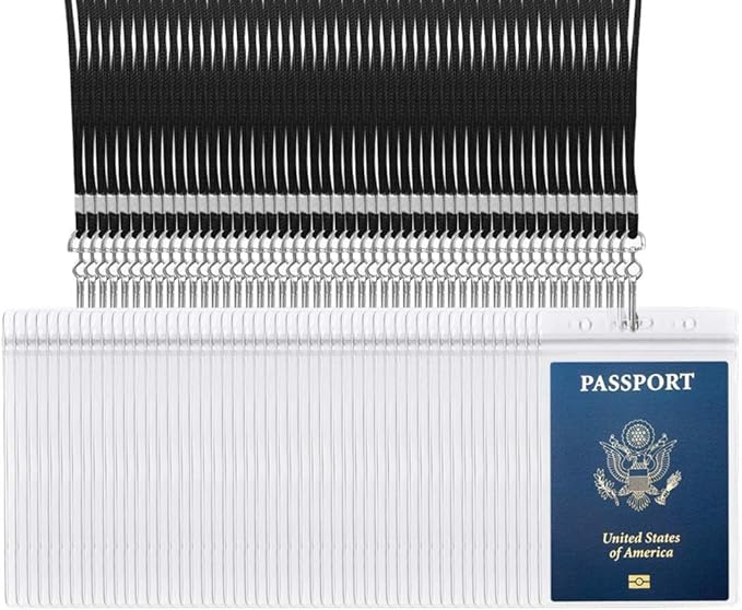 50PACK 4x6Inch Extra Large Passport Holders with Lanyards Fill for Passports,Cash, Credit Card, Plane Ticket, Receipts.by CypesCrafts