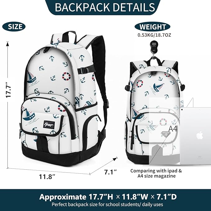 rickyh style School Backpack Travel Bag for Men & Women Lightweight College Back Pack with Laptop Compartmen