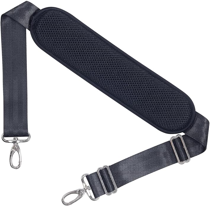 60 Inch Shoulder Strap with Removable Ultra-Thick Pad，Adjustable Buckles and Metal Hooks