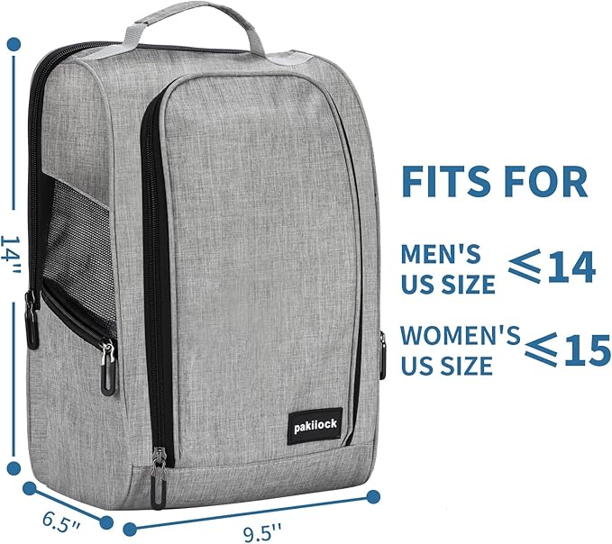 Golf Shoe Bag Zippered travel sport shoe bags With Mesh Ventilation, large back pocket and side pocket for men women
