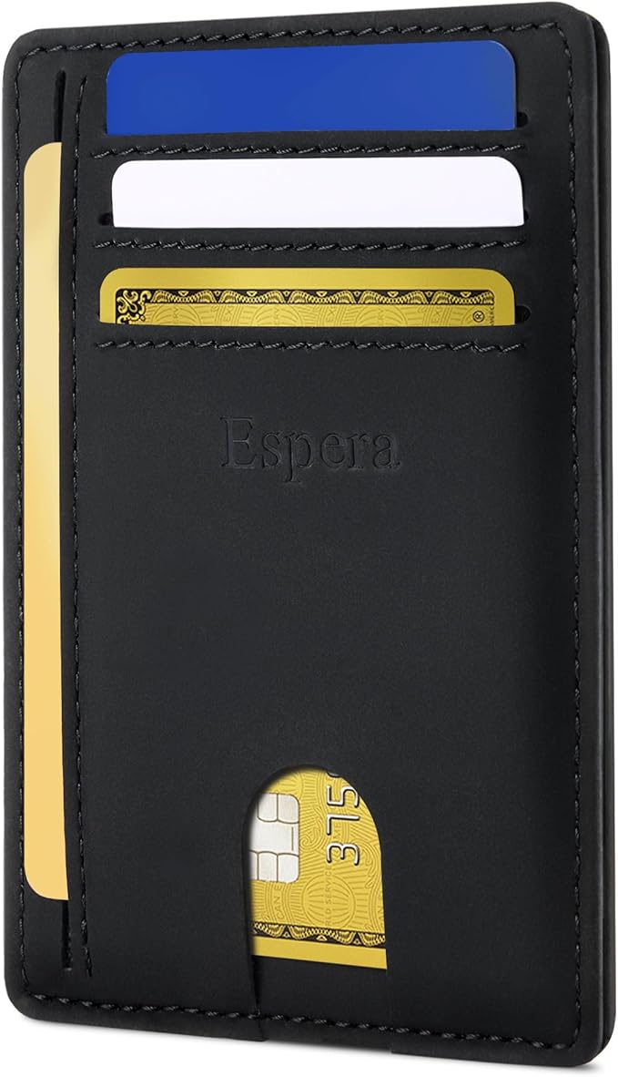 Espera Slim Minimalist Front Pocket Wallet for Men, RFID Blocking Credit Card Holder, Thin Travel ID Card Case, Gifts for Men