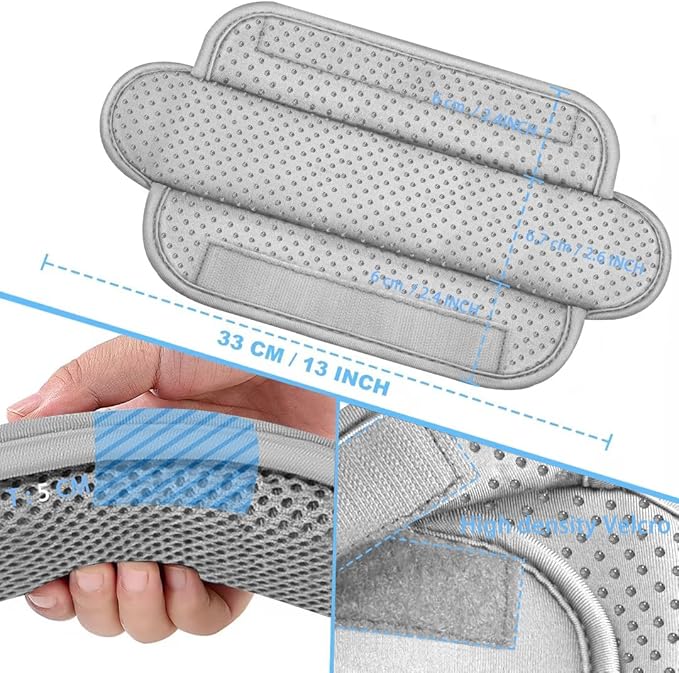 ZINZ 2-Pack Universal Shoulder Pad with Ultra thick Cushion for Bag Luggage Bag Crossbody, Plus Long & Anti-Slip & Breathable,Gray-2Pack