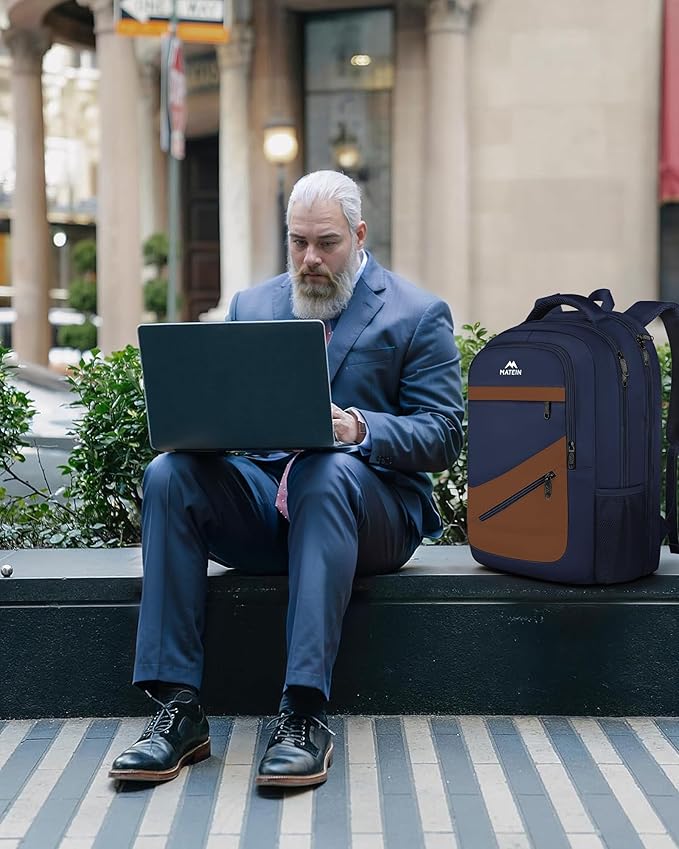 MATEIN Travel Backpack for Men with Anti Theft Pocket, TSA Friendly Carry On 17.3 Inch Laptop Backpack with Luggage Strap, Water Resistant Flight Approved Work Business College Daypack Bag for Men