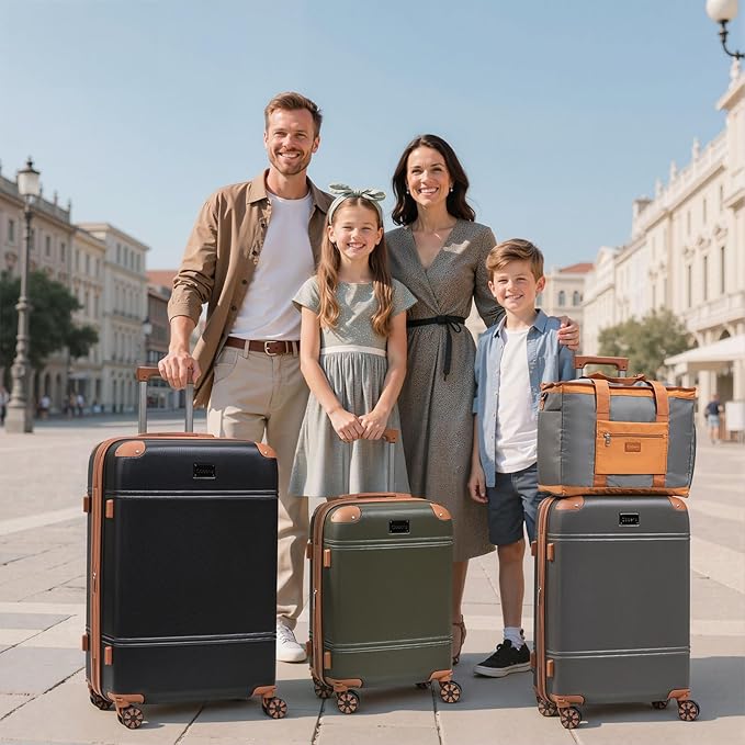 Expandable Luggage Sets 5 Piece with Detachable Spinner Wheels and TSA Lock,ABS Hard Case Suitcases with Wheels,Carry On Luggage Set