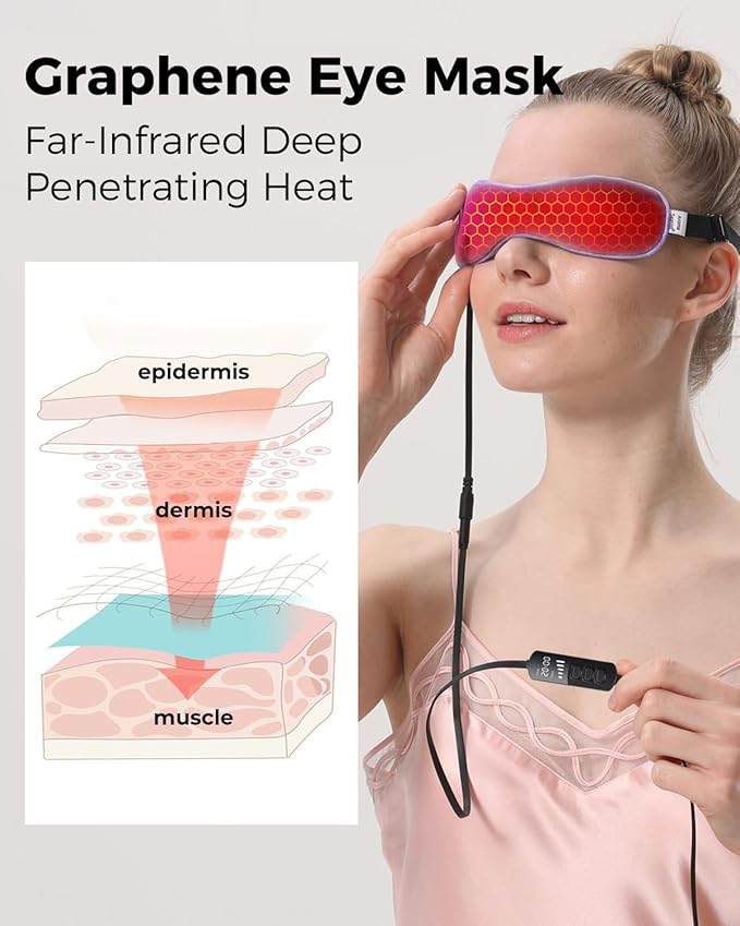 Aroma Season Heated Eye Mask for Dry Eyes, Warm Eye Compress with Flaxseed Graphene FIR for MGD, Dry Eye Syndrome, Chalazion Blepharitis Treatment, Steam Moist Heat Therapy to Unclog Glands (Purple)
