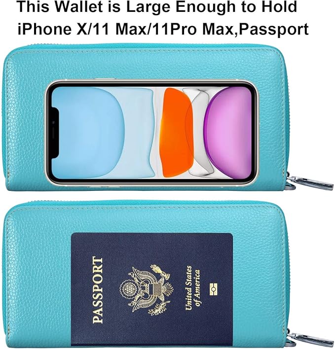 Lavemi Small Compact Women Wallet RFID Blocking Genuine Leather Bifold Purse with ID Windows