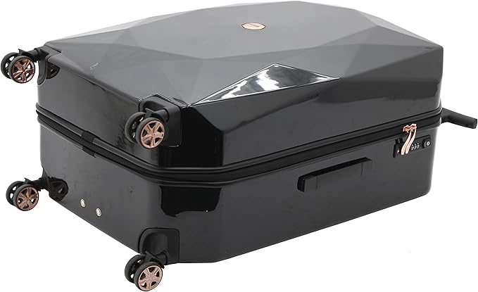 kensie Women's Gemstone Luggage Set, Black, 2 Piece Set (28"/20")