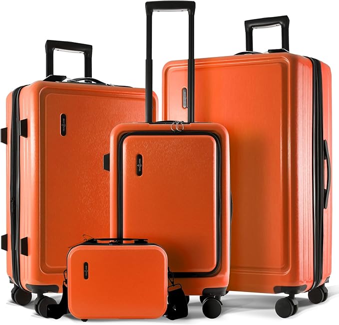 Hard Shell Luggage Sets with Spinner Wheels 4 Piece, Expandable Large Suitcases with TSA Lock, Travel Large Suitcase Set, Navy Luggage Set