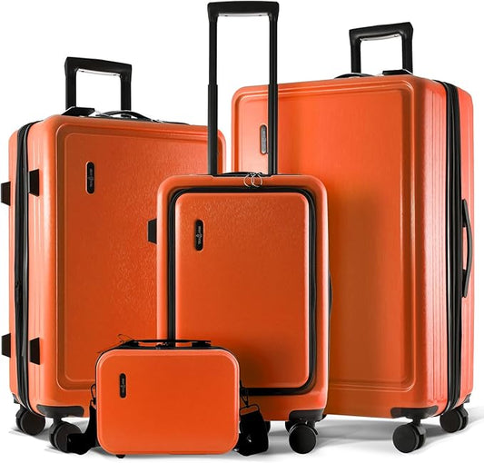 Hard Shell Luggage Sets with Spinner Wheels 4 Piece, Expandable Large Suitcases with TSA Lock, Travel Large Suitcase Set, Navy Luggage Set