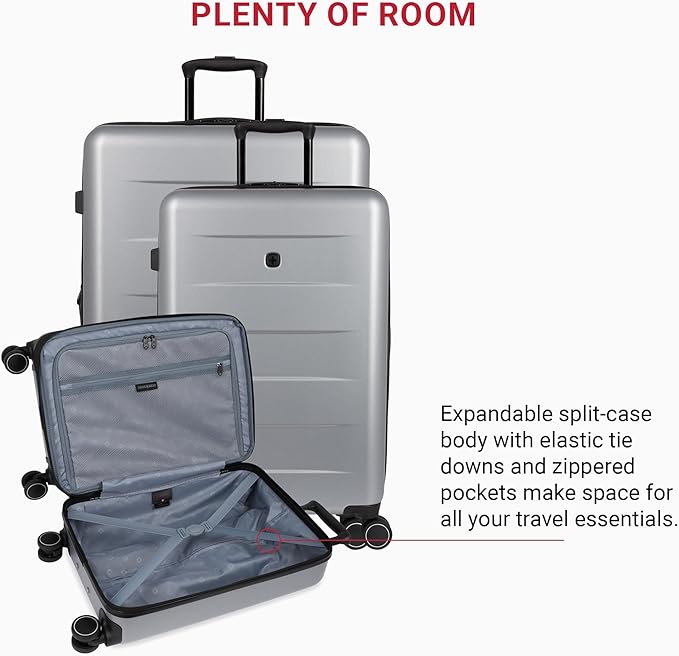 SwissGear 8020 Eclipse Collection Hardside Expandable Luggage – Ultimate Grey