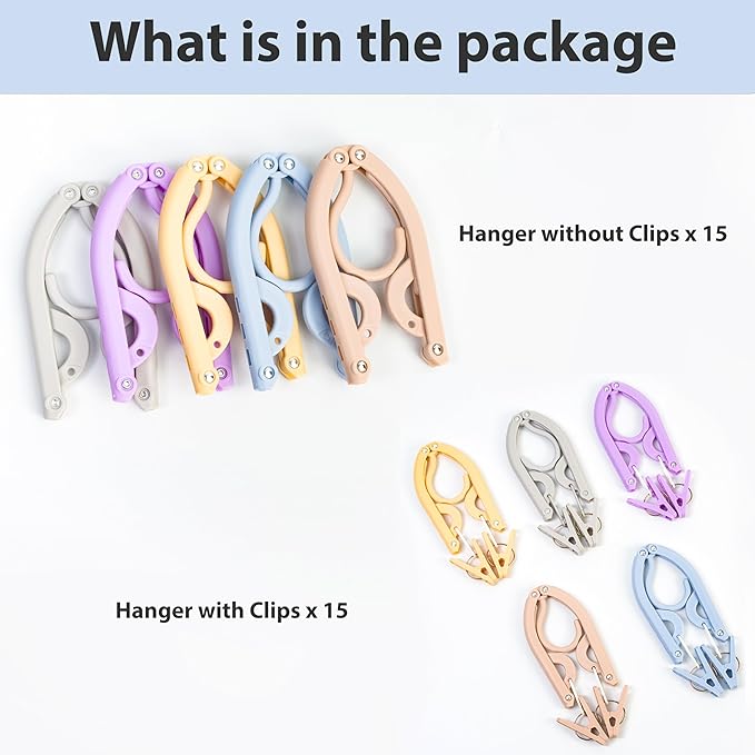 Travel Hangers, Cruise Ship Essentials Travel Essentials, Portable Cruises Must Haves 2025, Folding Hangers for Suitcase, RV Camping Airplane Europe Vacation Essential (30, Mixed)