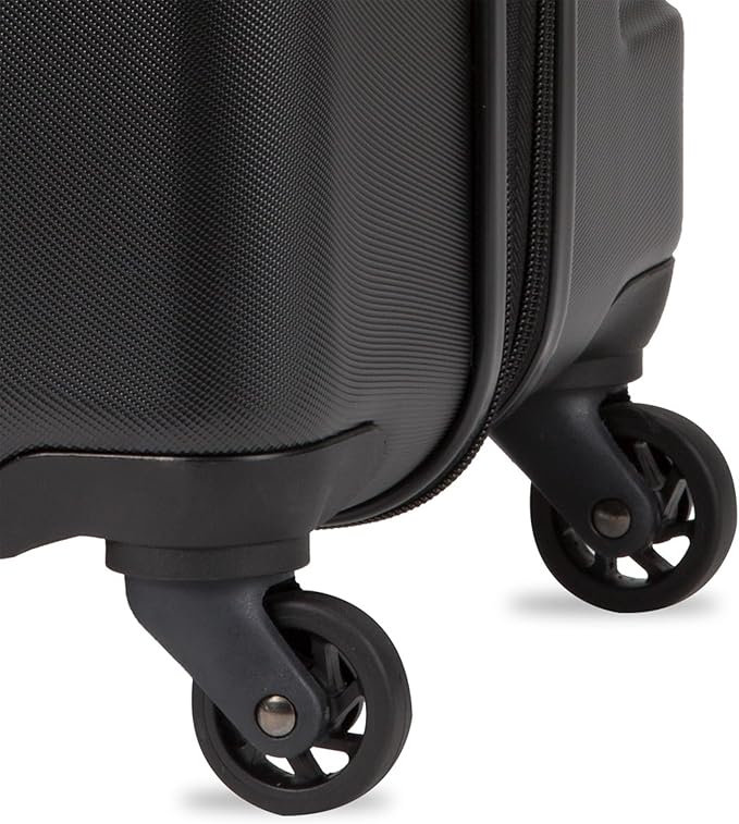 SwissGear 7366 Signature Hardside Expandable Luggage with Spinner Wheels, TSA Lock, Cup-Holder, Black, 3-Piece Set (19/23/27)