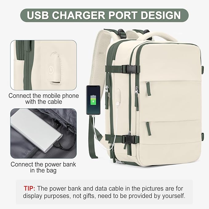 coofay Expandable Travel Backpack For Women Men Airline Approved Personal Item Backpack For Airlines Carry On Backpack Flight Approved Waterproof Backpack For Traveling On Airplane Travel Bag