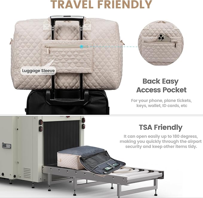 LOVEVOOK Travel Duffle Bag - Women's Weekender Carry On Overnight Laptop & Gym Bag With Toiletry/Shoe Pocket, Hospital Labor Bag