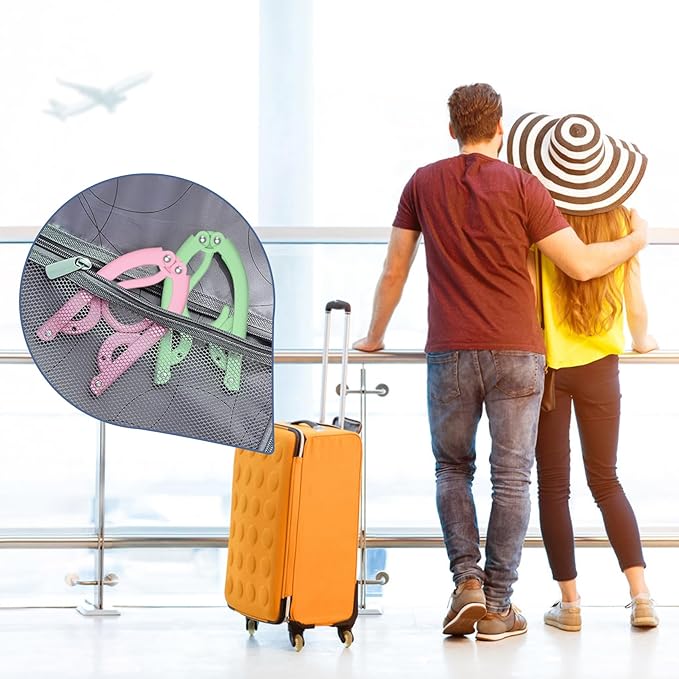 Travel Hangers Portable Foldable Travel Hanger Organizer, Plastic Cruise Ship Accessories Essentials Clothes Hanging Rack Folding Hangers for Traveling Camping Flying RV Suitcase (36, Macaron Colors)