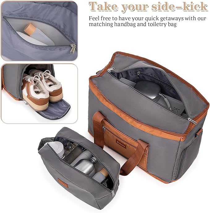5 Piece Luggage Sets with Spinner Wheels and Tsa Lock, Hardshell ABS Suitcase Set, Lightweight Hardside Waterproof Travel Suitcases for Men Women, 20", 24", 28" Gray