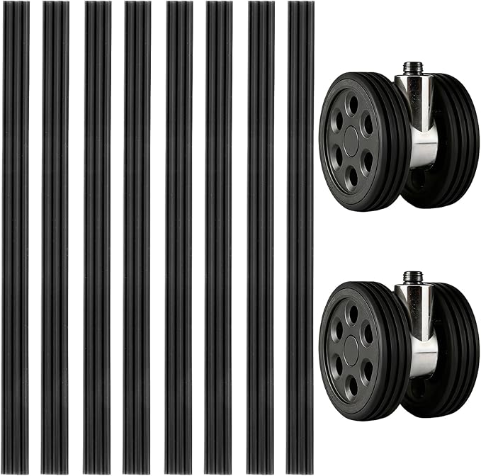 Thinp 8 Pcs Luggage Wheel Covers, Silicone Luggage Wheel Protector Covers for 2-2.4" Spinner Wheels Noise-Reducing Suitcase Wheels Protective for SuitcaseWheel Essential Travel Accessories(Black)