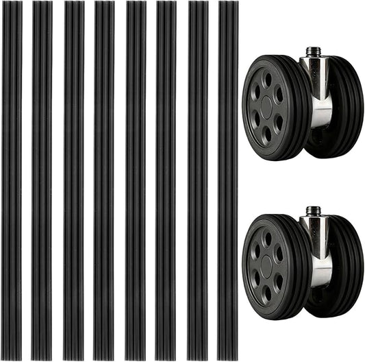 Thinp 8 Pcs Luggage Wheel Covers, Silicone Luggage Wheel Protector Covers for 2-2.4" Spinner Wheels Noise-Reducing Suitcase Wheels Protective for SuitcaseWheel Essential Travel Accessories(Black)