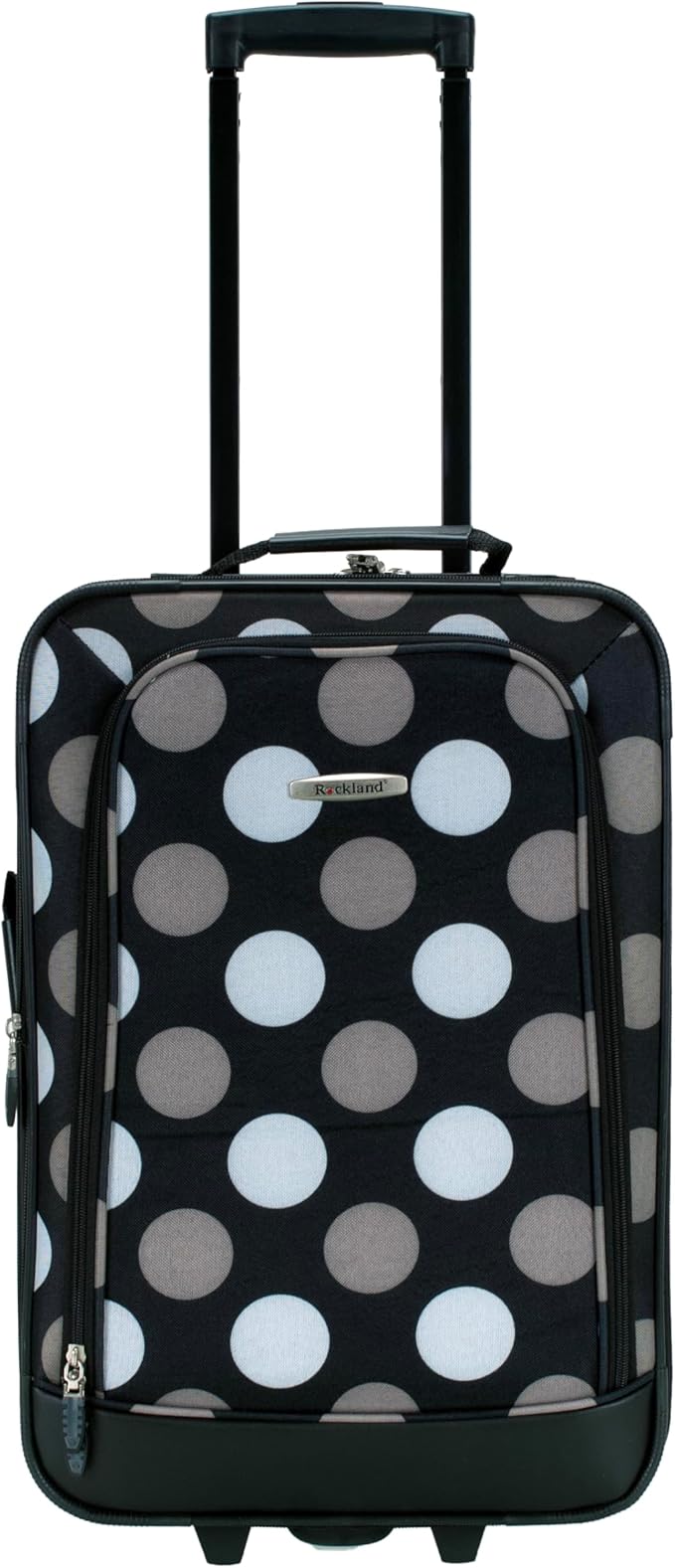 Rockland Fashion Softside Upright Luggage Set, Expandable, New Black Dot, 2-Piece (14/19)