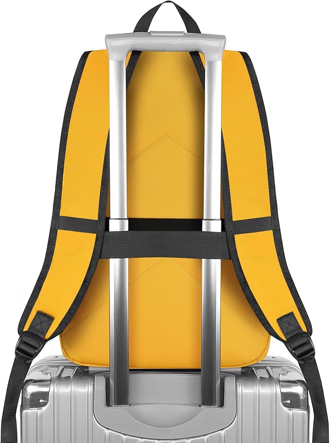 Mancro Travel Laptop Backpack, 15.6 in Anti Theft Backpack for Women Men, Computer Bag Fits 15.6 Inch Laptop and Notebook Backpack Gift, Yellow