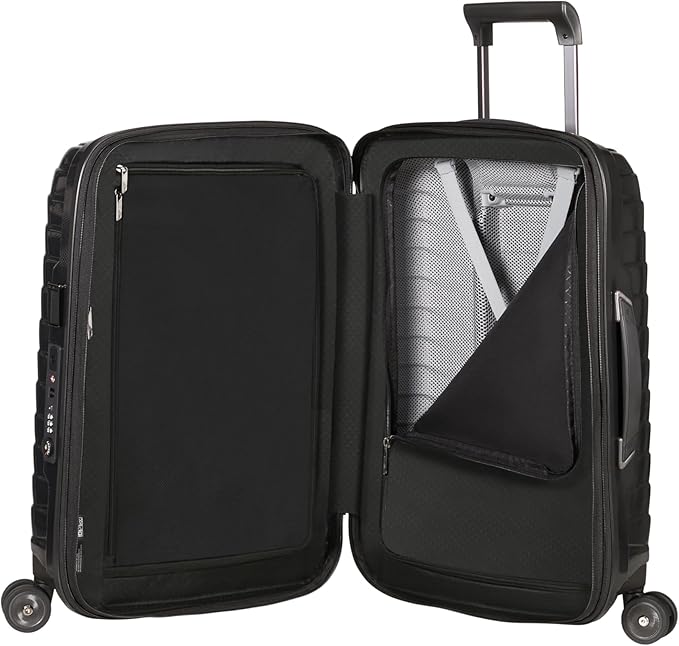 Samsonite Proxis Global Carry-On Hardside Luggage with Dual Spinner Wheels, Airline Approved - Innovative Roxkin™ Lightweight Shell With Ultimate Durability- TSA Lock, Telescopic Handle - Black