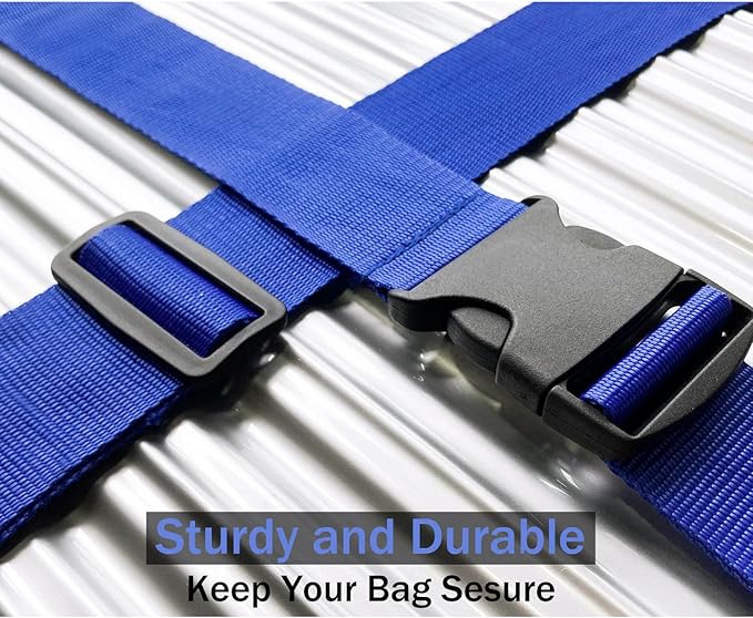 2 PCS Luggage Strap 78" x 2" Suitcase Belts Wide Adjustable Packing Straps Travel Accessories, Dark Blue
