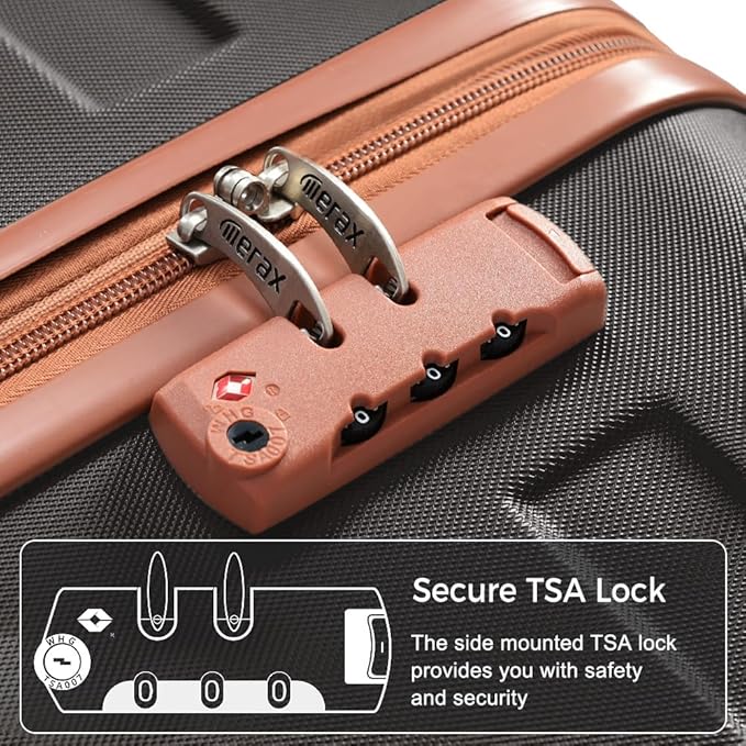 24 Inch Checked Suitcase with TSA Lock Travel Duffel Bag Wet-Dry Toiletry Bag, Black