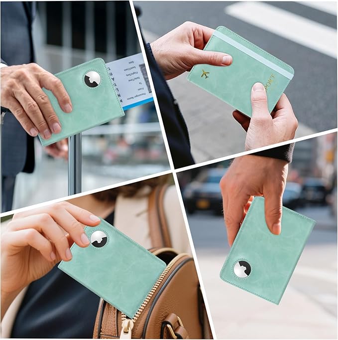 ILIYAH-Passport Cover-Passport Holder Travel Wallet-RFID Blocking Passport Case Travel Accessories Card Holder Wallet Unisex Travel Gifts (Light Blue)