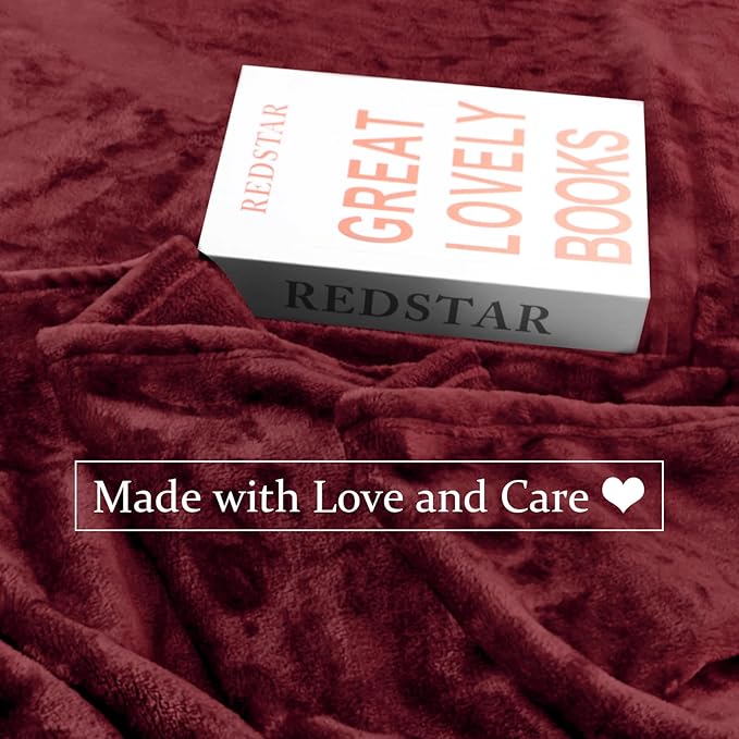 Big Oversized Extra Large Blanket, Huge Fleece 10'x10' Blanket, California King Warm Companion for Whole Family, Bed, Sofa, Couch, Travel, Camping 120x120 Wine