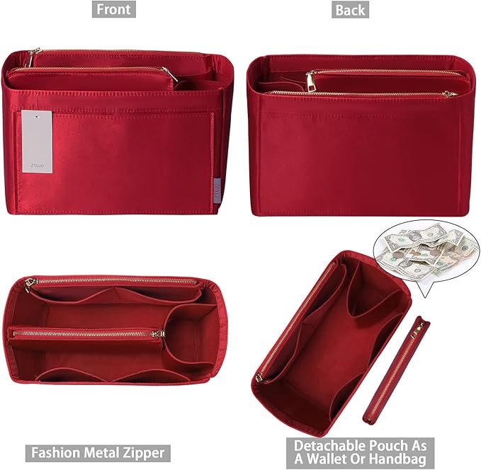 ZTUJO Purse Organizer, Felt Bag Organizer Purse Organizer Insert For Speedy, Neverfull, Graceful, Neverfull,Tote, Handbag,Shaper