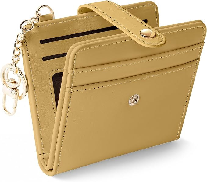 Jogjam Ginger Yellow Rfid Ladies Wallet, Small Slim Thin Compact Credit Card Women Wallet, PU Leather Bifold Cash Zipper Coin Pocket ID Window for Female