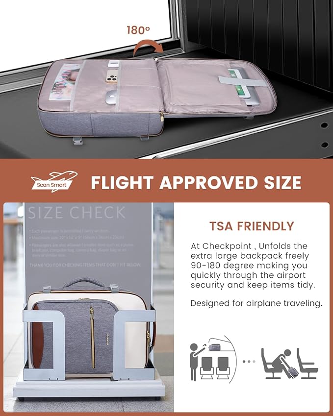 LOVEVOOK 50L Travel Backpack for Women & Men, Airline Approved Carry On Luggage with 3 Packing Cubes, TSA Overnight Bags, Waterproof Personal Item Bag, Weekender Essentials Backpacks fits 17" Laptop